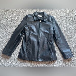 Petite Sophisticate Women’s Vintage Leather Scuba Jacket Black‎ Small